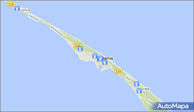 mapa Jastarnia, Jastarnia na mapie Targeo