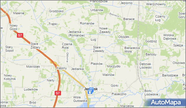 mapa Józefów gmina Jedlińsk, Józefów gmina Jedlińsk na mapie Targeo