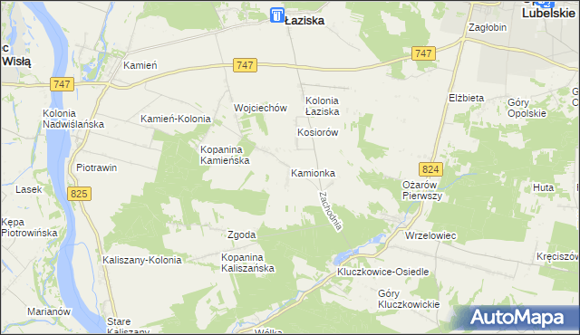 mapa Kamionka gmina Opole Lubelskie, Kamionka gmina Opole Lubelskie na mapie Targeo