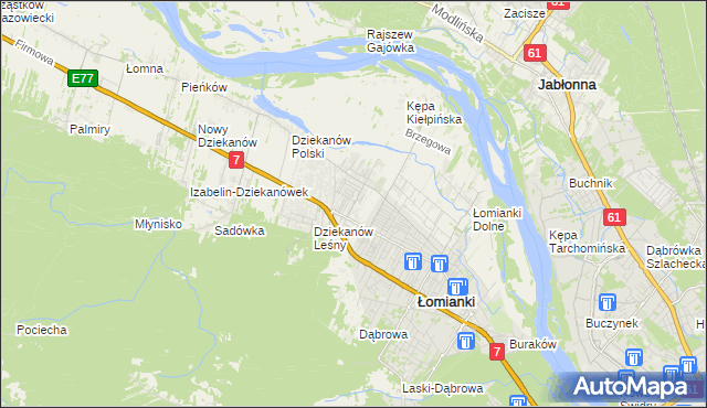 mapa Kiełpin gmina Łomianki, Kiełpin gmina Łomianki na mapie Targeo