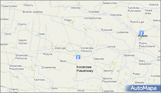 mapa Kocierzew Północny, Kocierzew Północny na mapie Targeo