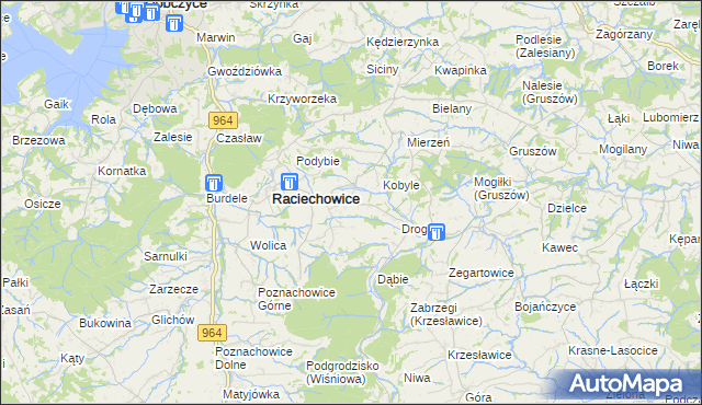 mapa Komorniki gmina Raciechowice, Komorniki gmina Raciechowice na mapie Targeo
