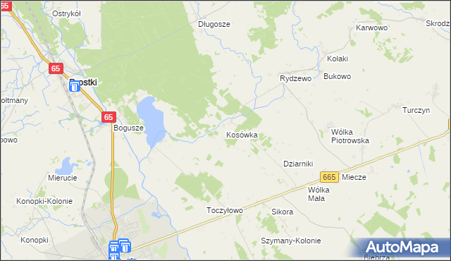 mapa Kosówka gmina Rajgród, Kosówka gmina Rajgród na mapie Targeo