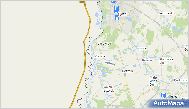 mapa Koźlice gmina Zgorzelec, Koźlice gmina Zgorzelec na mapie Targeo