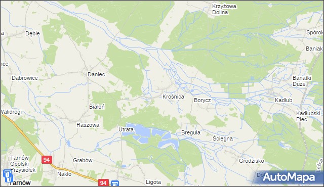 mapa Krośnica gmina Izbicko, Krośnica gmina Izbicko na mapie Targeo