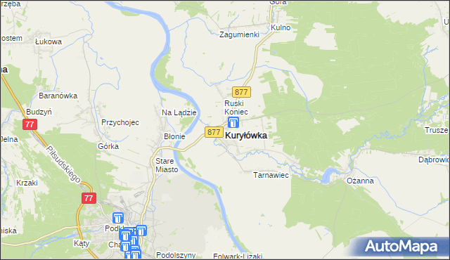 mapa Kuryłówka, Kuryłówka na mapie Targeo