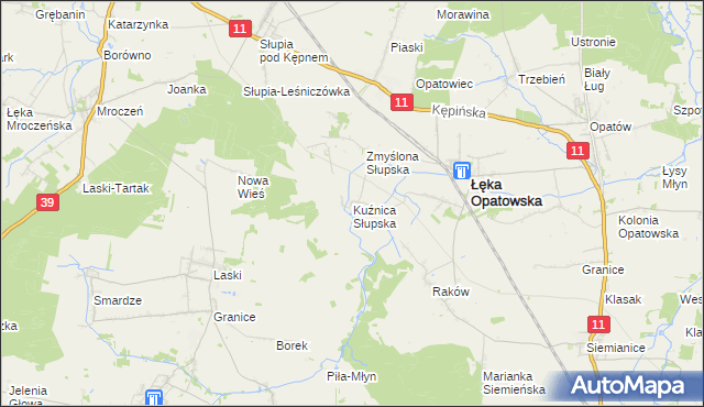 mapa Kuźnica Słupska, Kuźnica Słupska na mapie Targeo