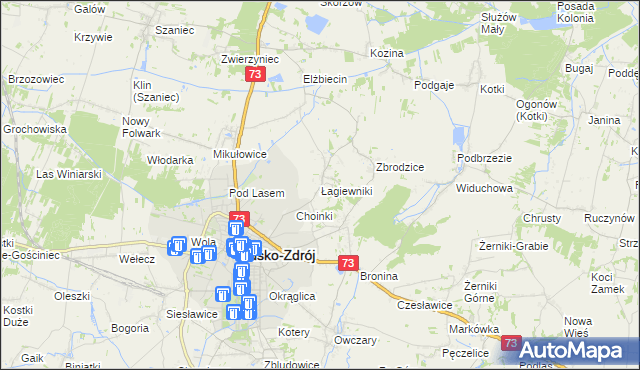 mapa Łagiewniki gmina Busko-Zdrój, Łagiewniki gmina Busko-Zdrój na mapie Targeo
