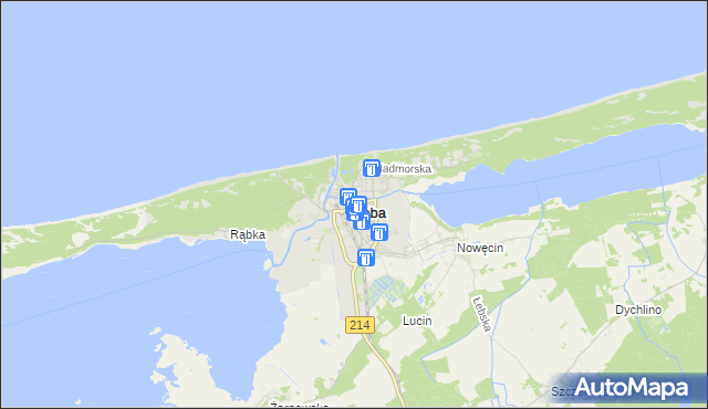 mapa Łeba, Łeba na mapie Targeo