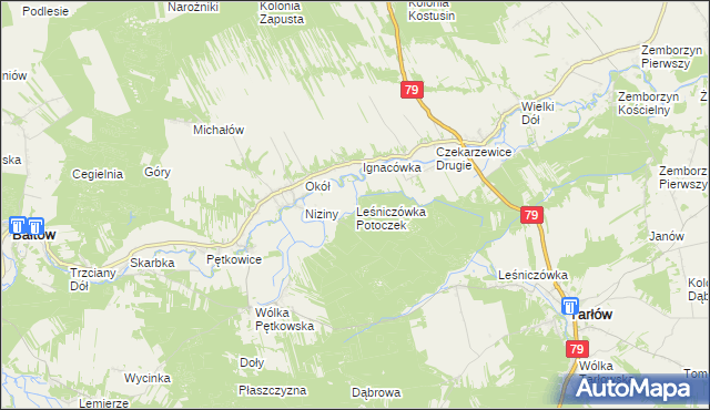 mapa Leśniczówka Potoczek gmina Bałtów, Leśniczówka Potoczek gmina Bałtów na mapie Targeo