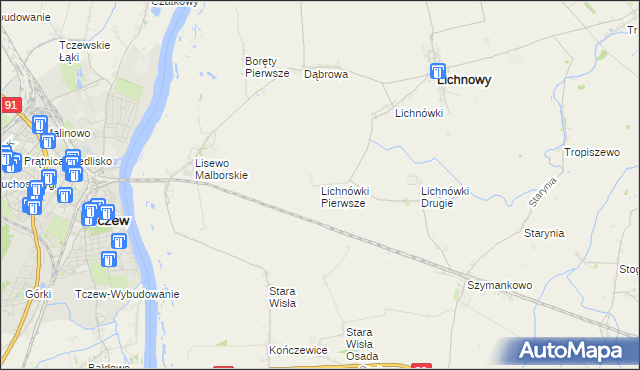 mapa Lichnówki Pierwsze, Lichnówki Pierwsze na mapie Targeo