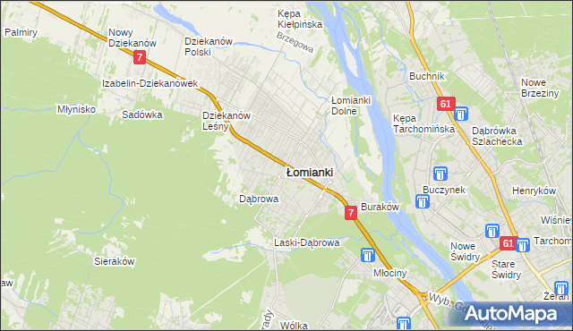mapa Łomianki, Łomianki na mapie Targeo