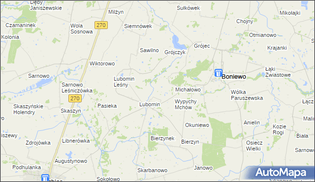 mapa Lubomin Rządowy, Lubomin Rządowy na mapie Targeo