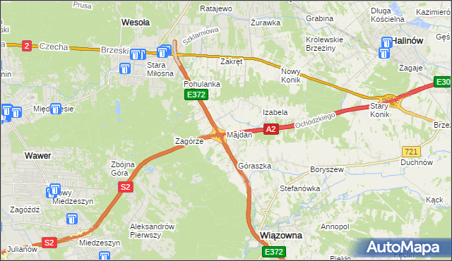 mapa Majdan gmina Wiązowna, Majdan gmina Wiązowna na mapie Targeo