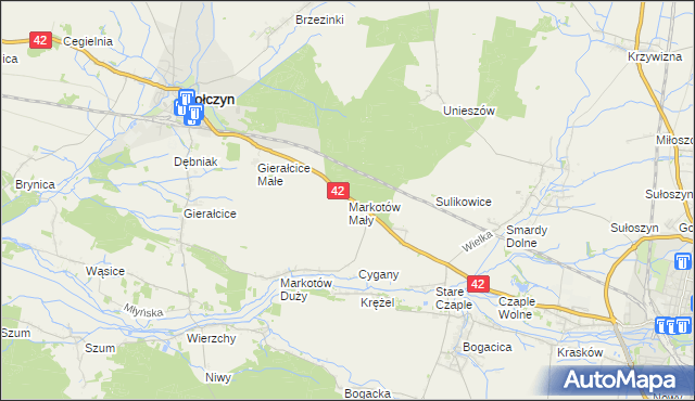 mapa Markotów Mały, Markotów Mały na mapie Targeo