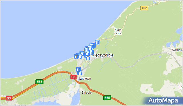 mapa Międzyzdroje, Międzyzdroje na mapie Targeo