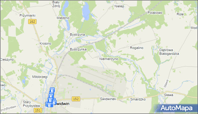 mapa Niemierzyno gmina Świdwin, Niemierzyno gmina Świdwin na mapie Targeo
