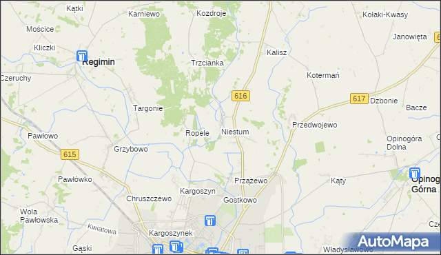mapa Niestum, Niestum na mapie Targeo