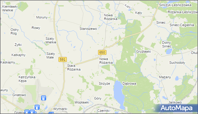 mapa Nowa Różanka gmina Kętrzyn, Nowa Różanka gmina Kętrzyn na mapie Targeo
