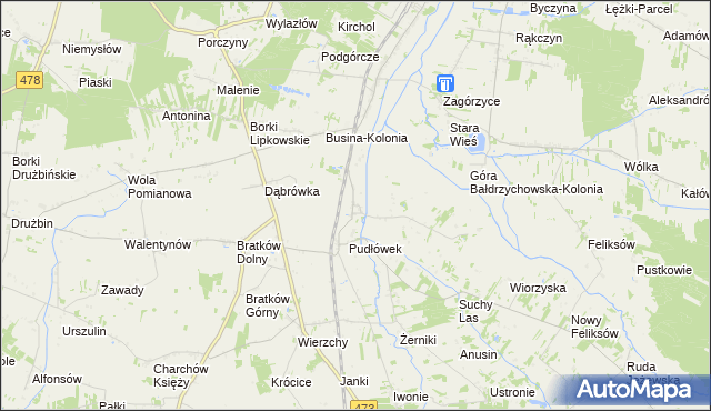 mapa Nowy Pudłów, Nowy Pudłów na mapie Targeo