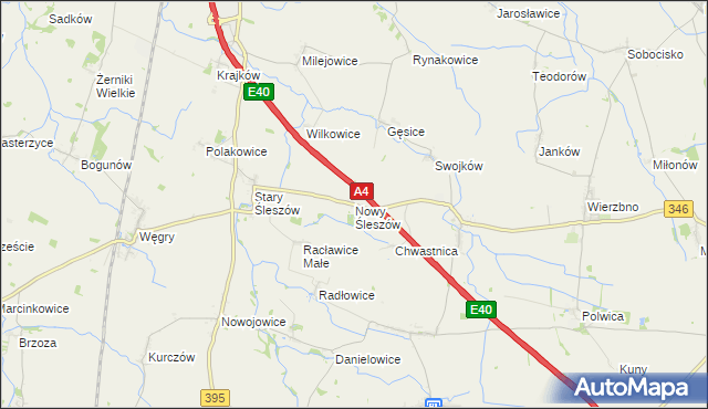 mapa Nowy Śleszów, Nowy Śleszów na mapie Targeo