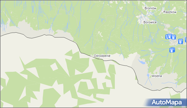 mapa Odrodzenie gmina Podgórzyn, Odrodzenie gmina Podgórzyn na mapie Targeo