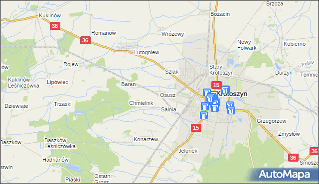 mapa Osusz, Osusz na mapie Targeo