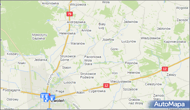 mapa Paciorkowa Wola Nowa, Paciorkowa Wola Nowa na mapie Targeo
