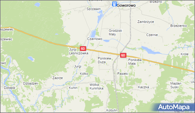 mapa Ponikiew Duża, Ponikiew Duża na mapie Targeo