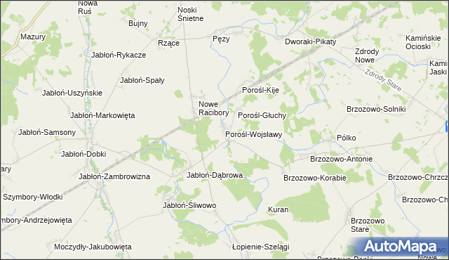 mapa Porośl-Wojsławy, Porośl-Wojsławy na mapie Targeo