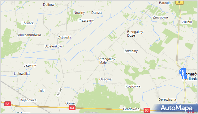 mapa Przegaliny Małe, Przegaliny Małe na mapie Targeo