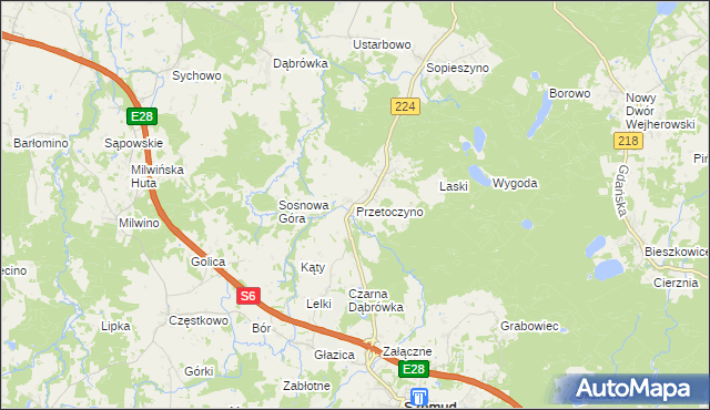 mapa Przetoczyno, Przetoczyno na mapie Targeo