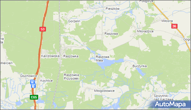 mapa Raszowa Mała, Raszowa Mała na mapie Targeo