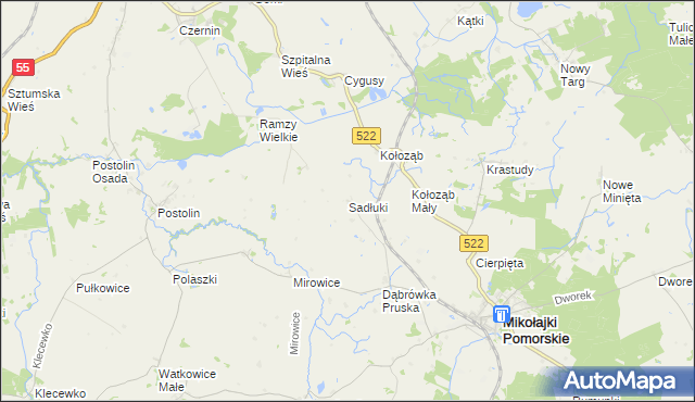 mapa Sadłuki, Sadłuki na mapie Targeo