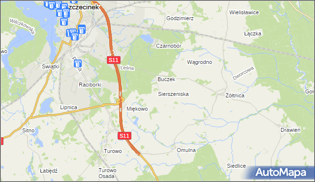 mapa Sierszeniska, Sierszeniska na mapie Targeo