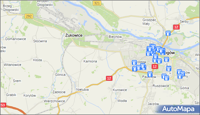 mapa Słone gmina Żukowice, Słone gmina Żukowice na mapie Targeo