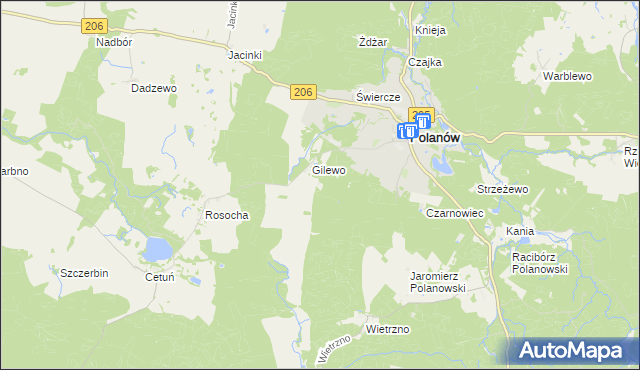 mapa Smugi gmina Polanów, Smugi gmina Polanów na mapie Targeo
