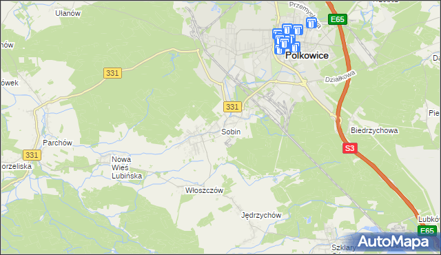 mapa Sobin, Sobin na mapie Targeo