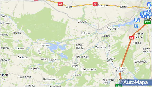 mapa Stare Byliny, Stare Byliny na mapie Targeo