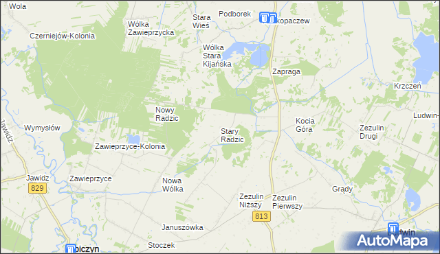mapa Stary Radzic, Stary Radzic na mapie Targeo