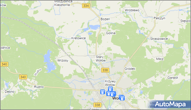 mapa Stary Wołów, Stary Wołów na mapie Targeo