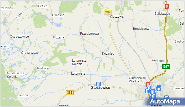 mapa Stoszowice Kolonia, Stoszowice Kolonia na mapie Targeo