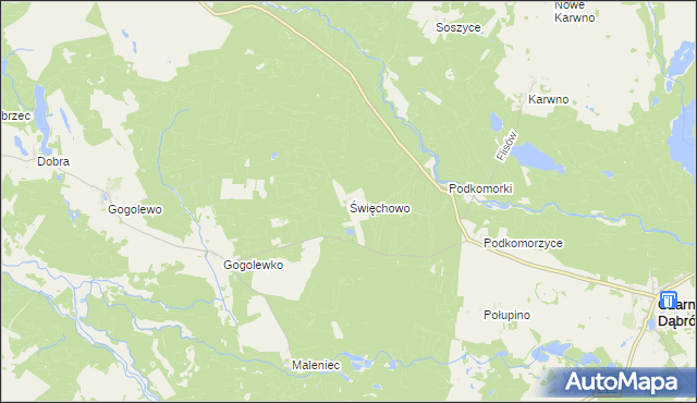 mapa Święchowo, Święchowo na mapie Targeo