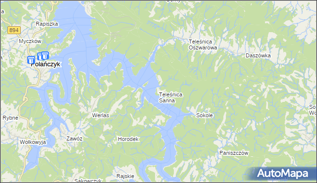 mapa Teleśnica Sanna, Teleśnica Sanna na mapie Targeo