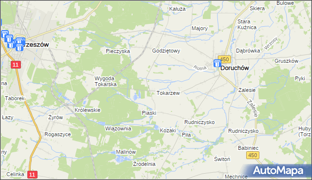mapa Tokarzew gmina Doruchów, Tokarzew gmina Doruchów na mapie Targeo