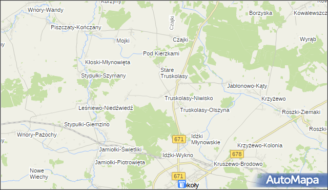 mapa Truskolasy-Niwisko, Truskolasy-Niwisko na mapie Targeo