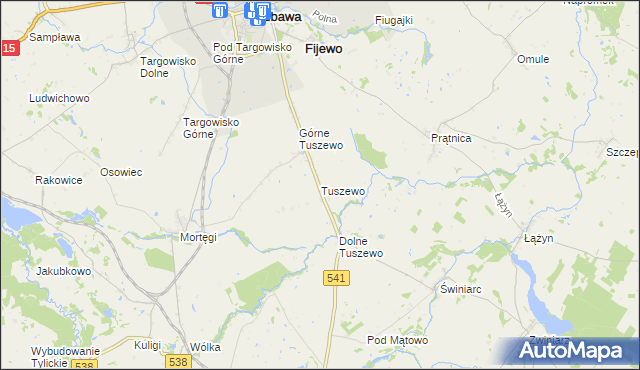 mapa Tuszewo, Tuszewo na mapie Targeo