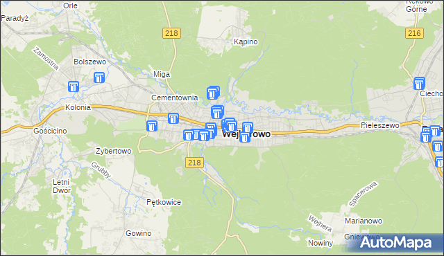 mapa Wejherowo, Wejherowo na mapie Targeo