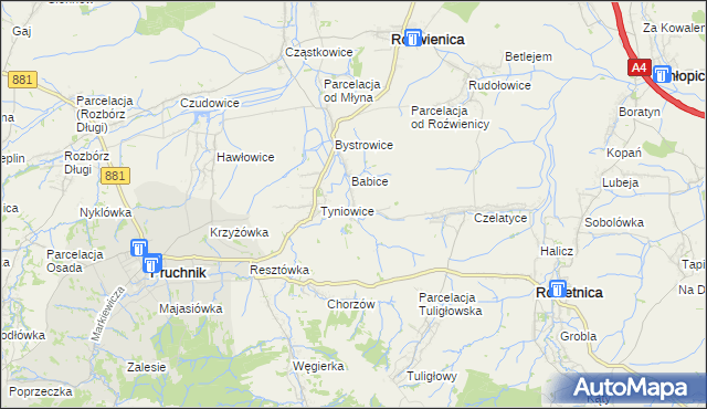 mapa Więckowice gmina Roźwienica, Więckowice gmina Roźwienica na mapie Targeo