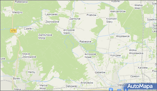 mapa Wiktorów gmina Zduńska Wola, Wiktorów gmina Zduńska Wola na mapie Targeo